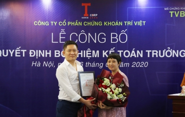 TVB TRAO QUYẾT ĐỊNH BỔ NHIỆM KẾ TOÁN TRƯỞNG